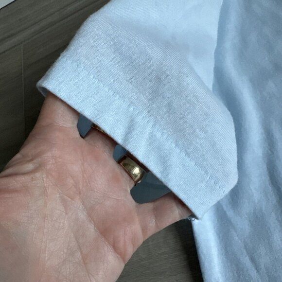 Vintage Jerzees Blank Baby Blue Shirt One Size Fits All Big Tall Single Stitch - Picture 6 of 7